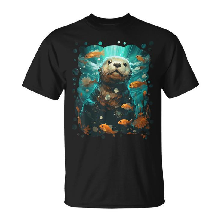 Cute Sea Otter Animal Nature Lovers Graphic T-Shirt