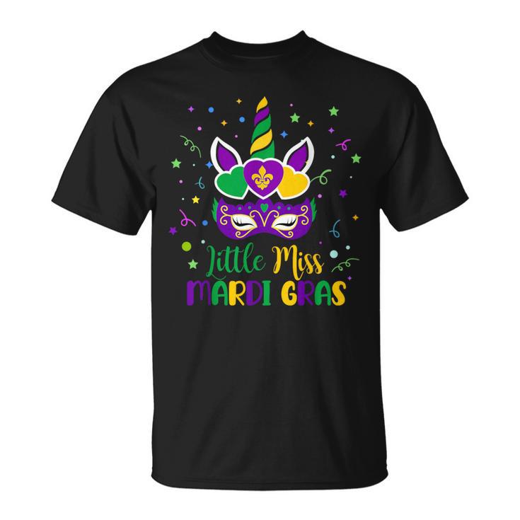 Cute Unicorn Face Mask Mardi Gras Outfit For Girls Womens T-Shirt