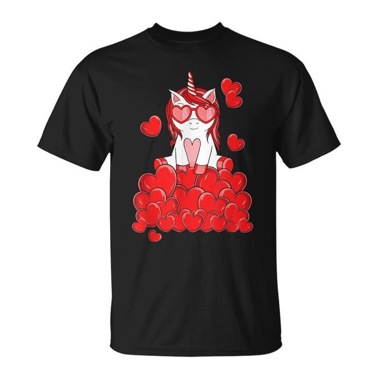 Cute Unicorn Lover Valentines Day Heart T-Shirt