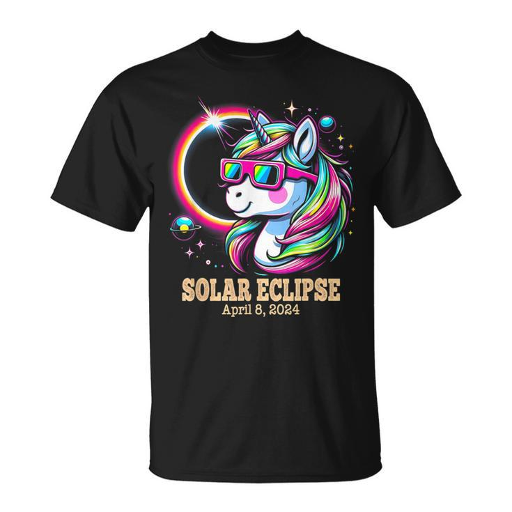 Cute Unicorn Total Solar Eclipse April 8 2024 T-Shirt