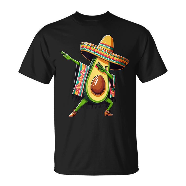 Dabbing Avocado Mexican Poncho Cinco De Mayo T-Shirt