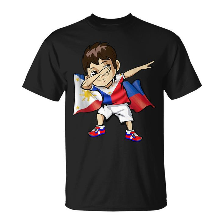 Dabbing Boy Philippine Flag Filipino Meme Jersey Dab T T-Shirt