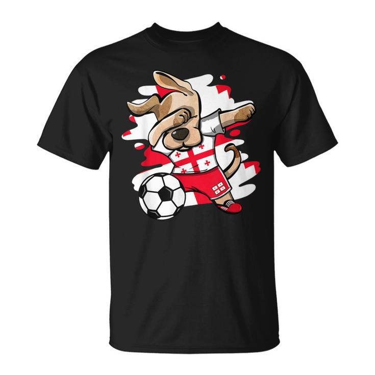 Dabbing Dog Georgia Fußballfans Trikot Georgian Football T-Shirt