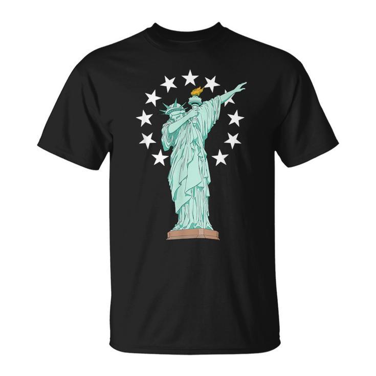 Dabbing Statue Of Liberty-Vintage Betsy Ross American Flag T-Shirt