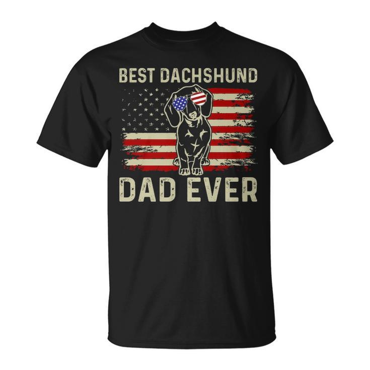 Dachshund Dog Dad Fathers Day Best Dachshund Dad Ever T-Shirt