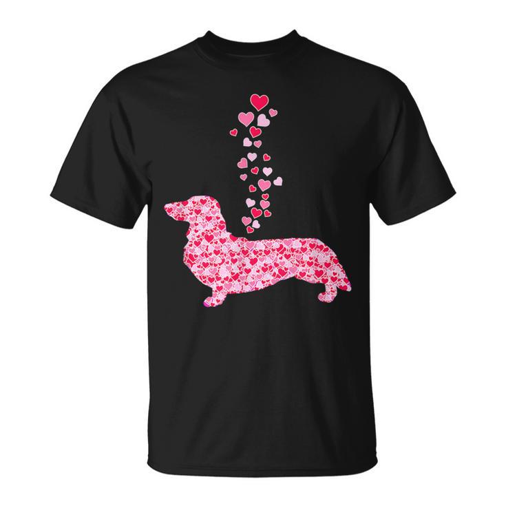 Dachshund Hearts Cute Dog Lover Valentines Day T-Shirt