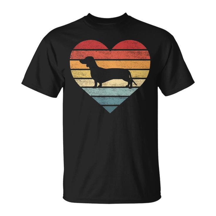 Dachshund Lover Owner Retro Sunset Dog Silhouette T-Shirt