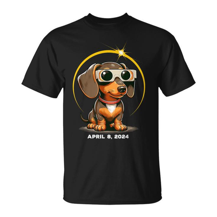 Dachshund Solar Eclipse Glasses 2024 Doxie Lover T-Shirt