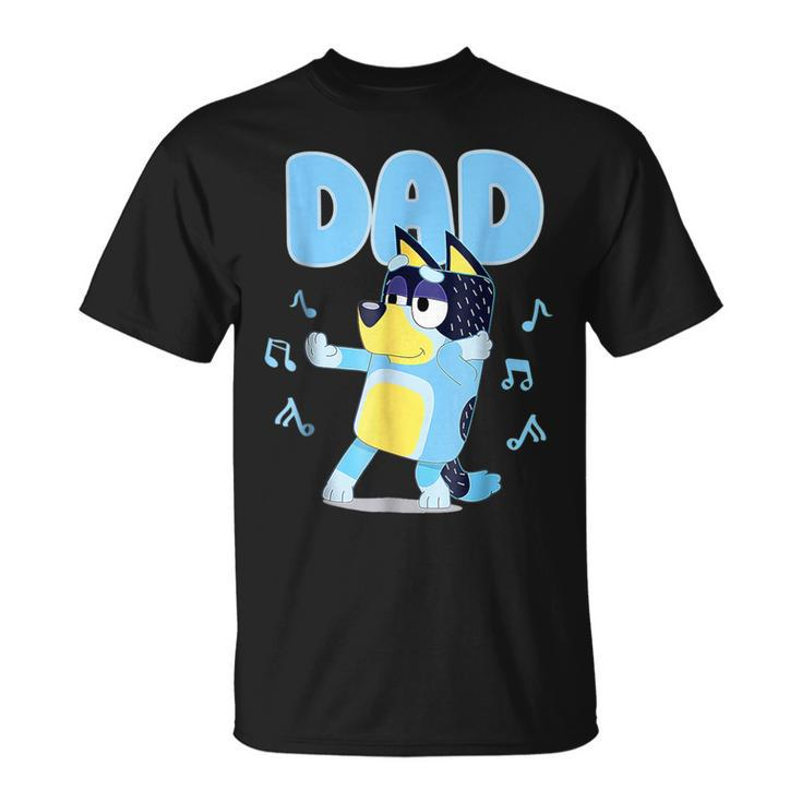 Dad Dog Cartoon Dog Lovers Family Matching Birthday Party T-Shirt
