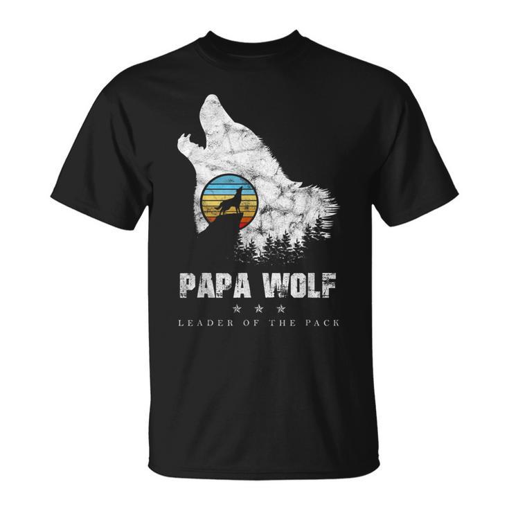 Dad Wolf Rudelführer Father's Day Wolfs intage T-Shirt