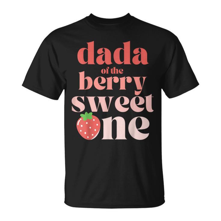 Dada Of The Berry Sweet One Strawberry Birthday Party Dad T-Shirt