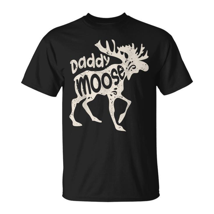 Daddy Moose Fathers Day Dad Papa Family Matching Vintage T-Shirt
