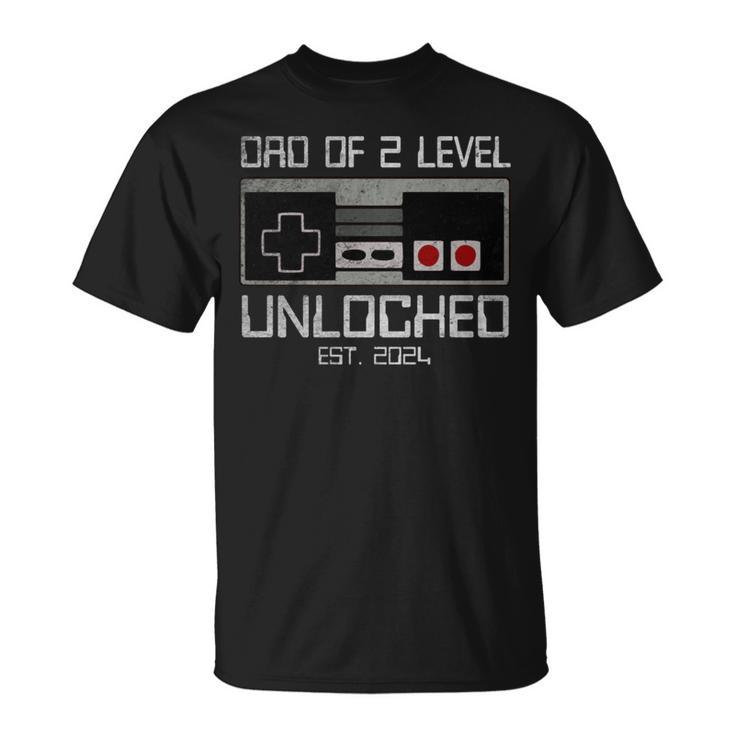 Daddy Wieder Nivellierte Bis Zu Papaon 2 Zwei Level Unlocked Gamer T-Shirt