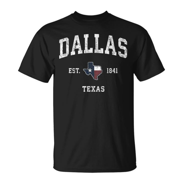 Dallas Texas Tx Vintage State Flag Sports T-Shirt