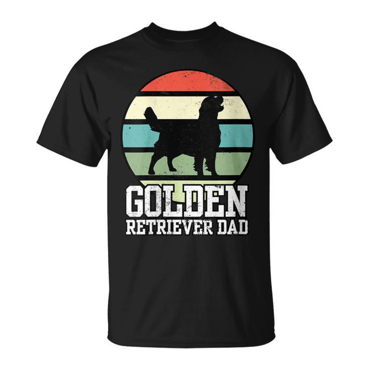 Damen Golden Retriever Papa I Retro Retriever Mit-Ausschnitt T-Shirt