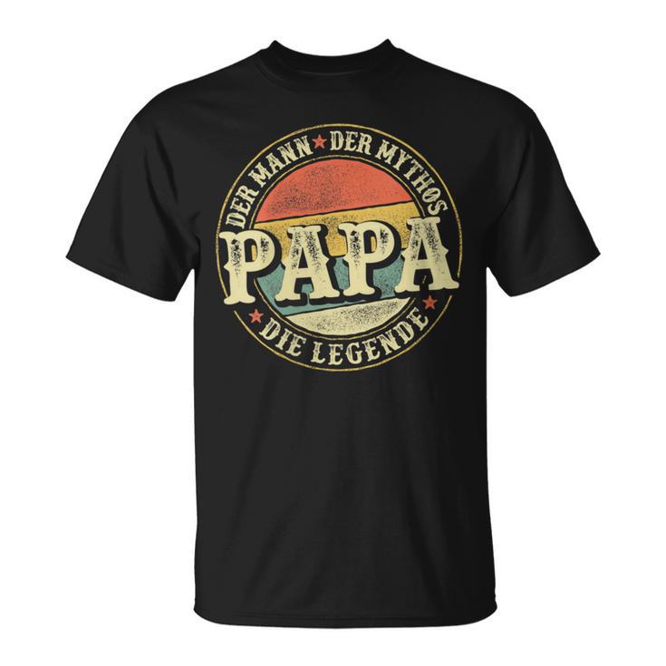 Damen Herrenintage Papa Der Mann Der Mythos Die Legendeatertag Mit-Ausschnitt T-Shirt