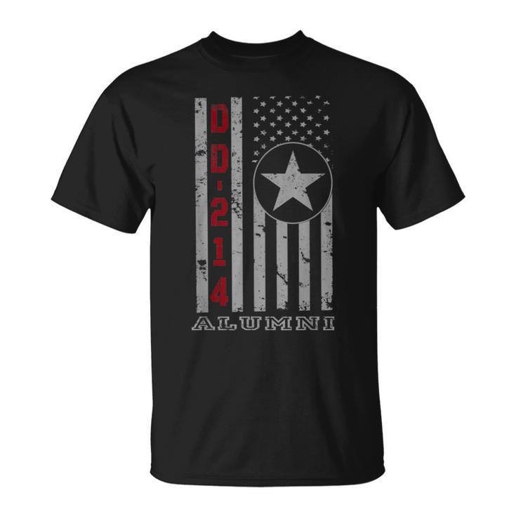 Dd214 Alumni American Flag Vintage Veteran T-Shirt