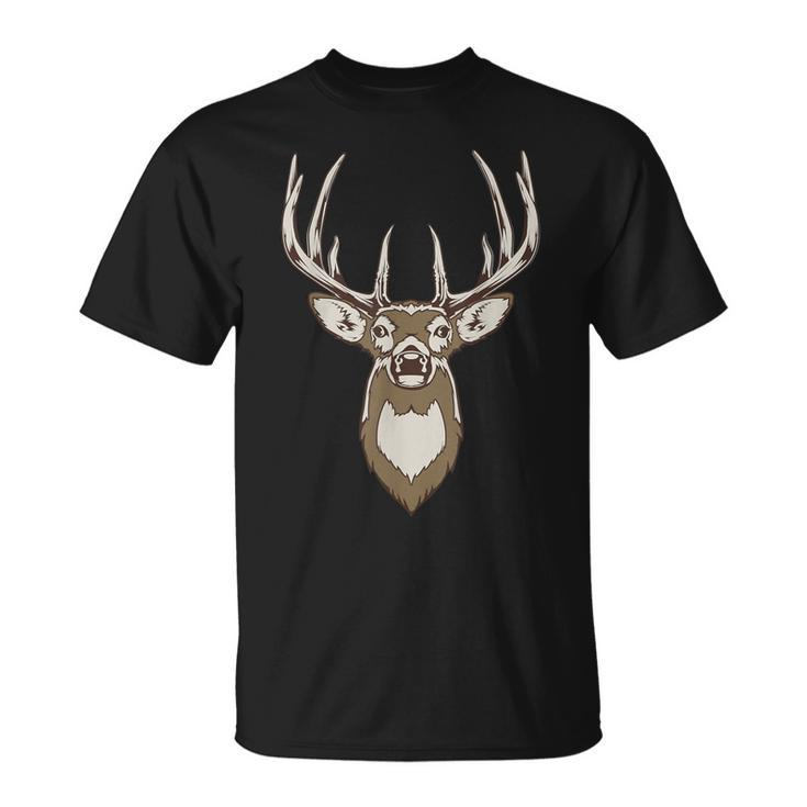 Dear Head Antlers Wilderness Club Hunting Graphic T-Shirt