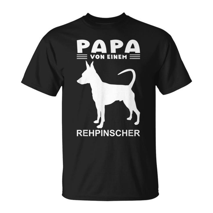 Deer Pinscher Papa Motif Dog T-Shirt