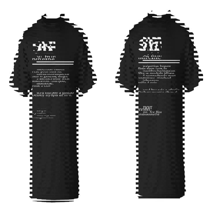 Definición Sara Nombre Sara Nombre Sara Camiseta unisex