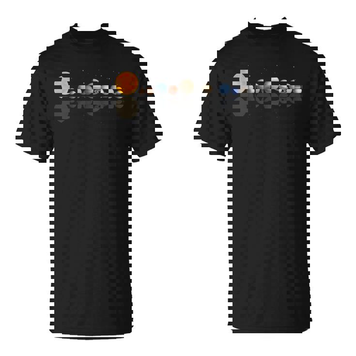 Del Sistema Solar Que Refleja Los Planetas Camiseta unisex