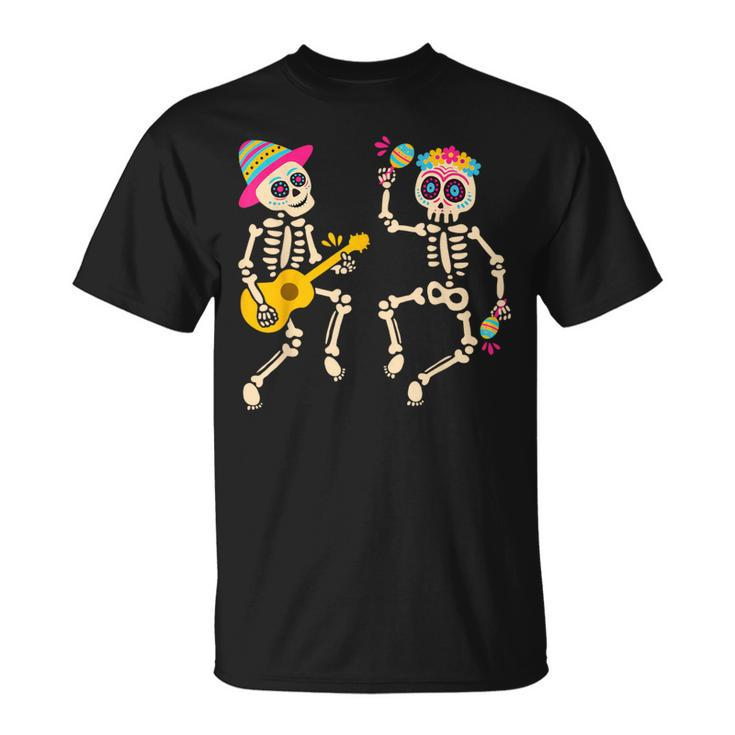Dia De Los Muertos Skeleton Dancing Skull Day Of The Dead T-Shirt