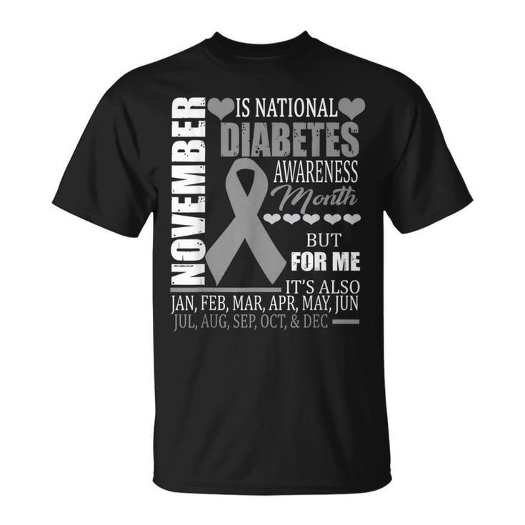 Diabetes Type Awareness November Diabetic T-Shirt