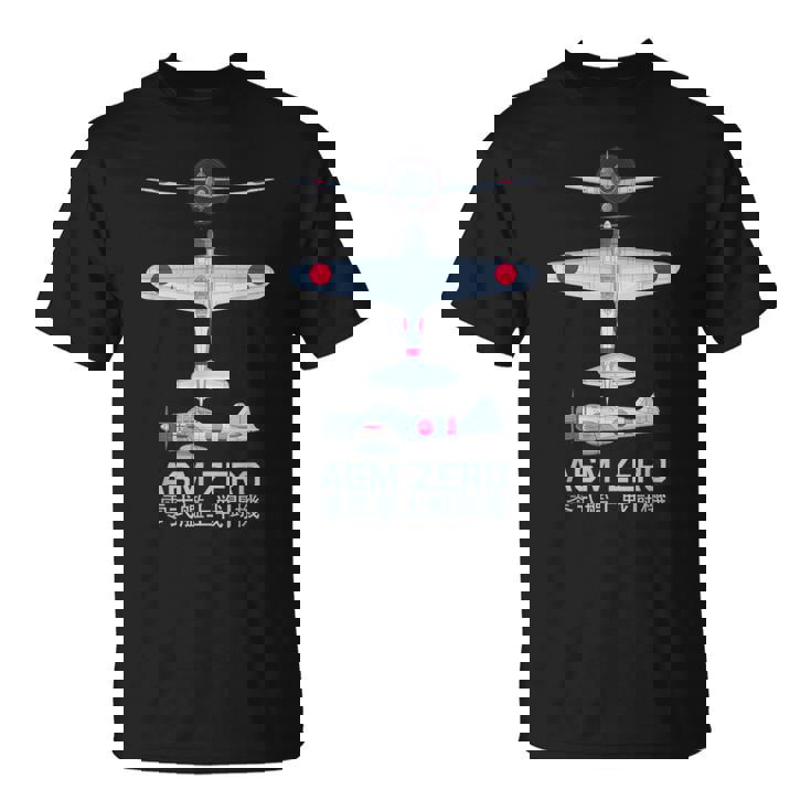 Diagrama Del Avión De Combate Japonés A6m Zero Ww2 Camiseta unisex