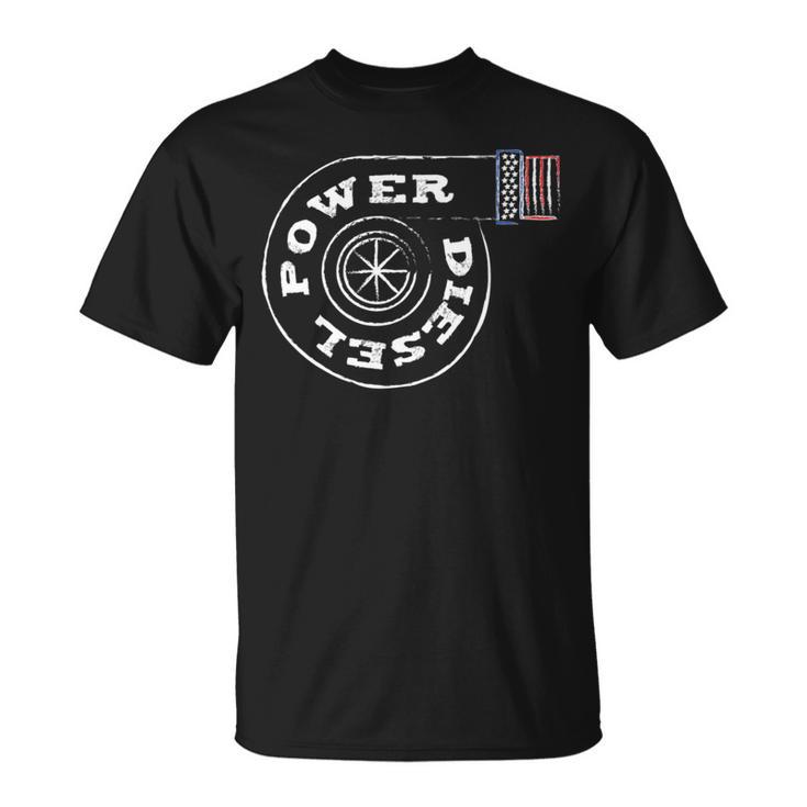 Diesel Power Usa Flag Turbo Turbocharger T-Shirt