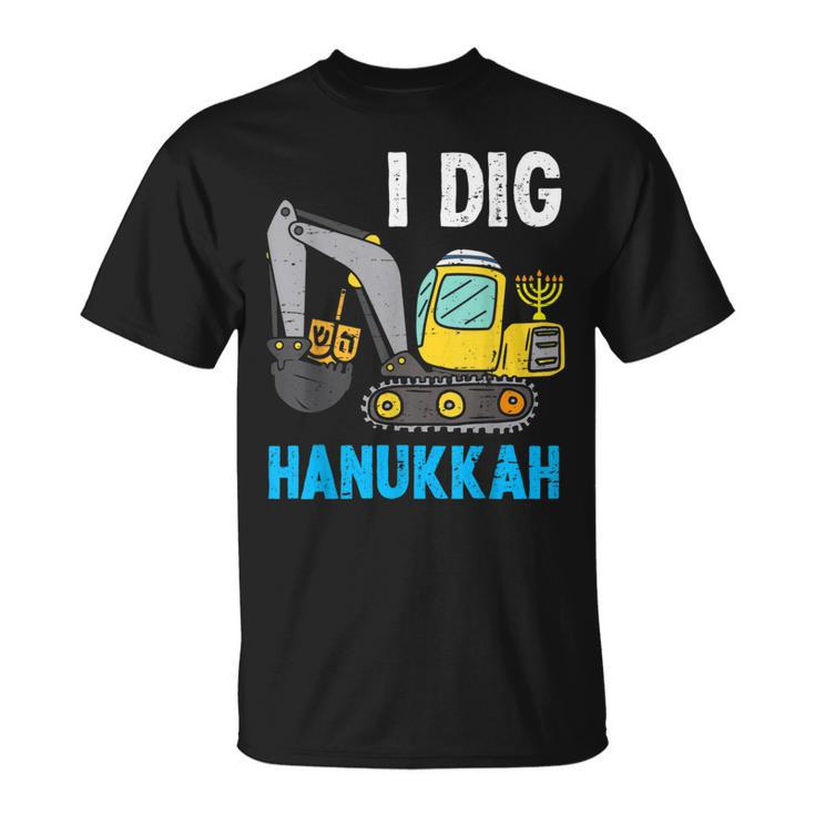 I Dig Hanukkah Excavator Construction Toddler Hanukkah Boys T-Shirt