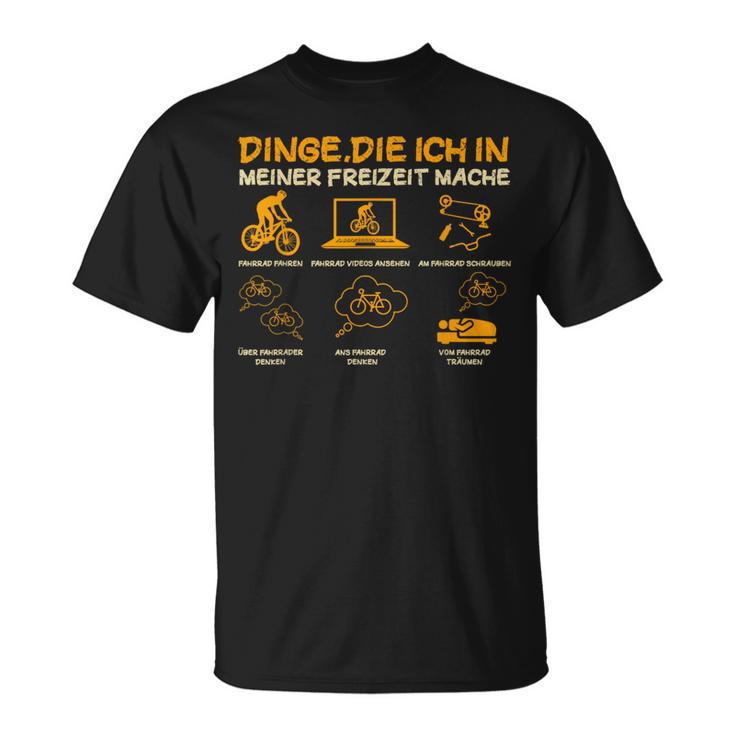 Dinge Die Ich In Meiner Freizeit Mache Bicycle Cyclist Black T-Shirt