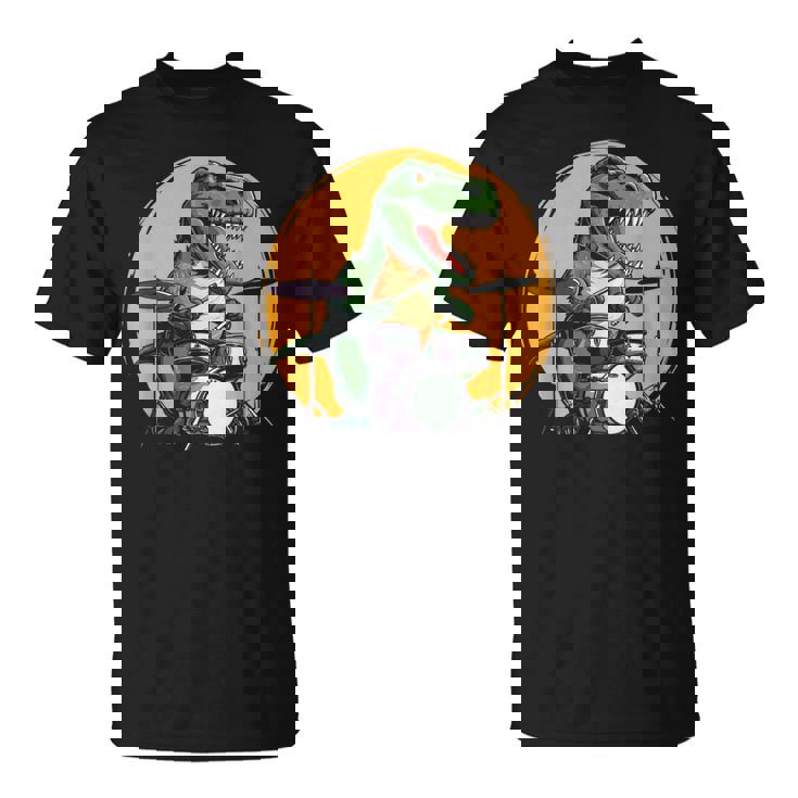 Dinosaurier Schlagzeuger T-Shirt, Lustiges T-Rex Musik Motiv