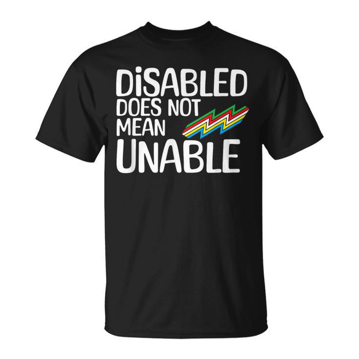 Disability Does Not Equal Unable Disability Pride Month T-Shirt