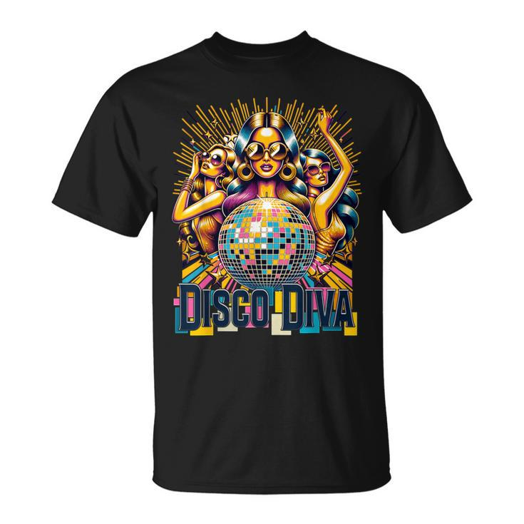 Disco Diva 70S 80S Party Retro Vintage Disco T-Shirt