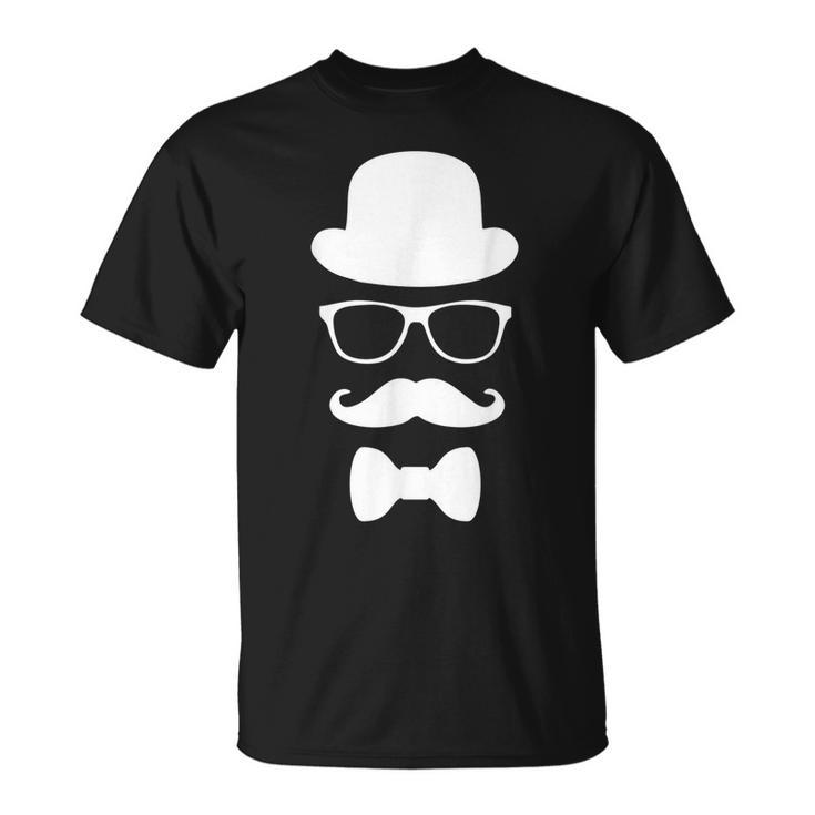 Disguise Man Top Hat Glasses Moustache Bowtie T-Shirt