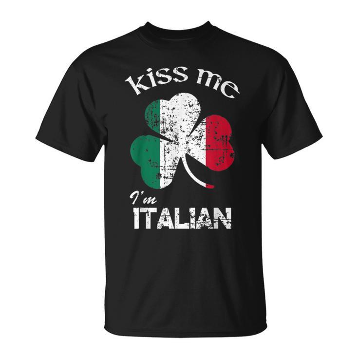 Distress Kiss Me I'm Italian St Patrick's Day Costume T-Shirt