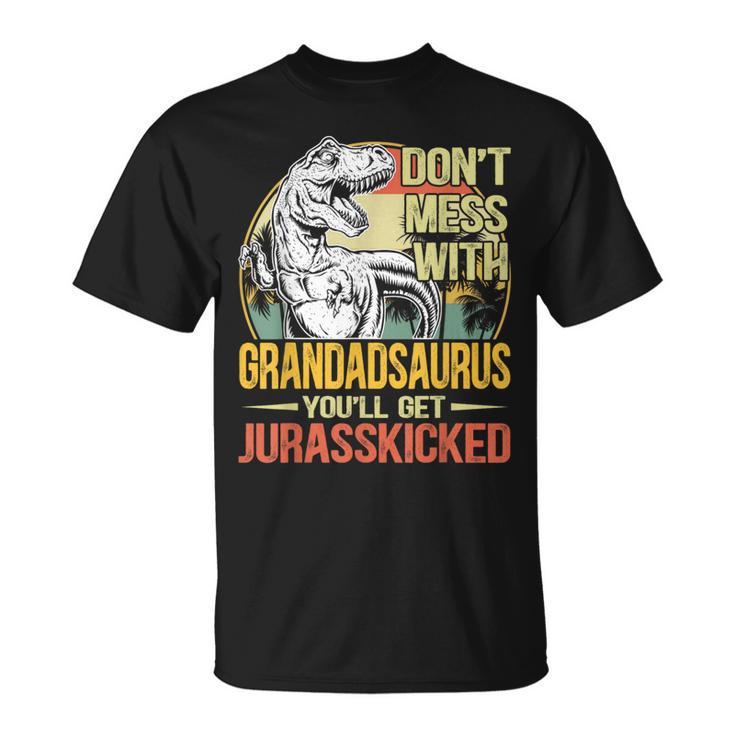 Distressed Grandadsaurus Dinosaur T Rex Father's Day T-Shirt