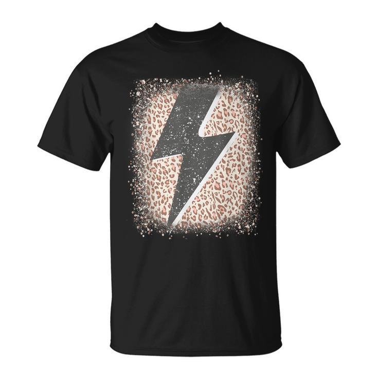 Distressed Thunder Leopard Cheetah Print Lightning Bolt T-Shirt