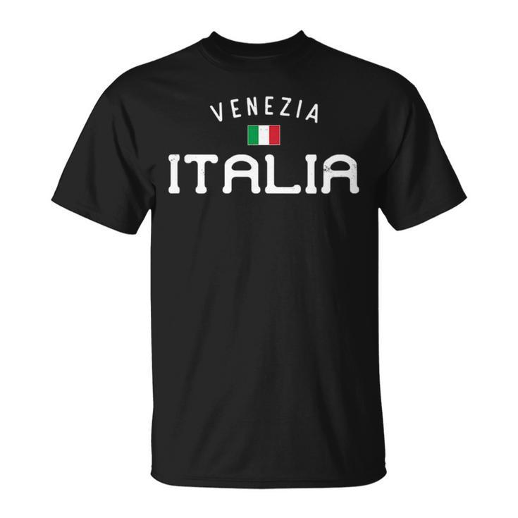 Distressed Venezia Italia With Italian Flag T-Shirt