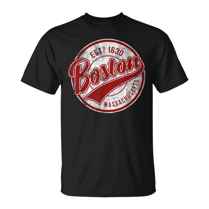 Distressed Vintage Boston Massachusetts Sports T-Shirt