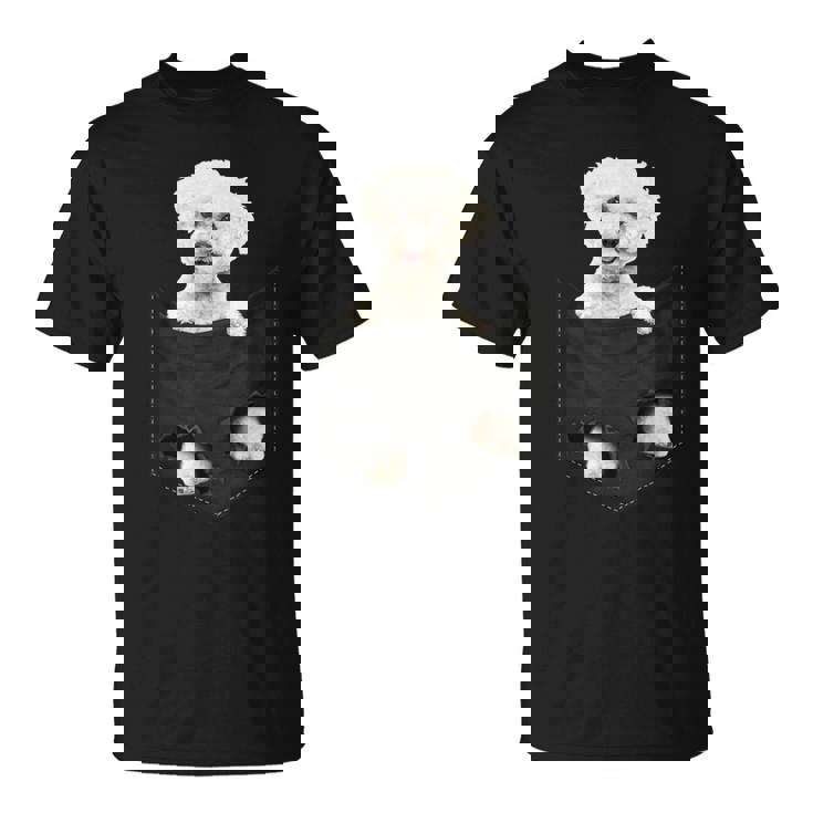 Divertido Bichón Frisé En Tu Bolsillo Para Los Amantes De Los Perros Bichon Frise Camiseta unisex
