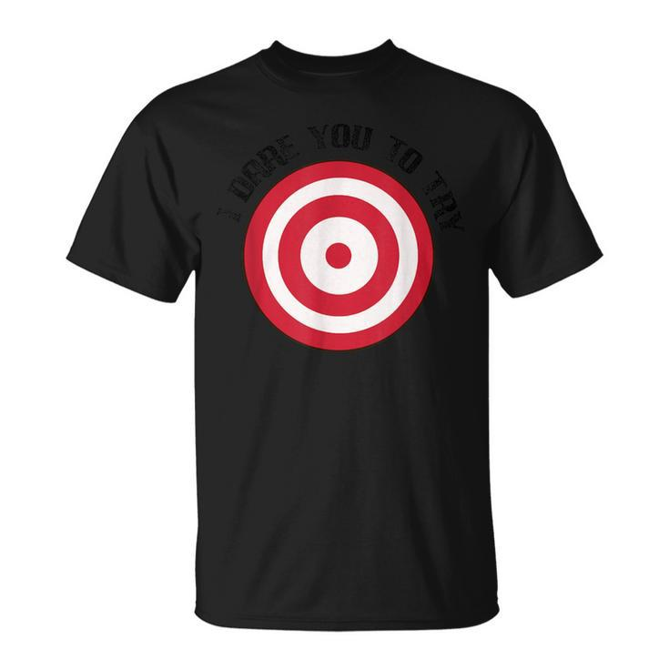 Dodgeball Dare Target On Chest T-Shirt