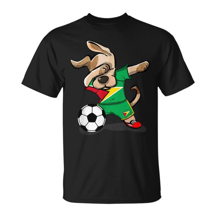 Dog Dabbing Guyana Soccer Jersey Guyanese Football T-Shirt