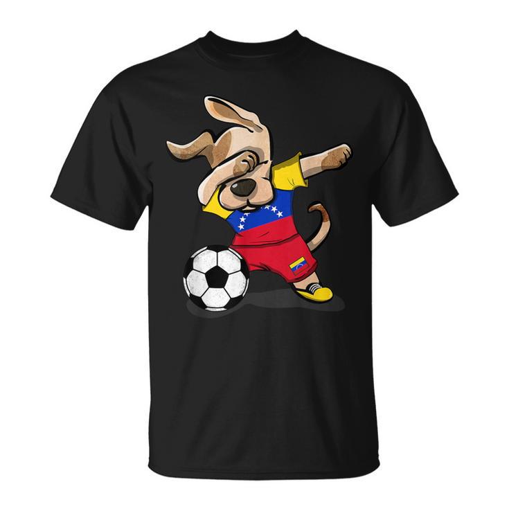 Dog Dabbing Soccer Venezuela Jersey Venezuelan T-Shirt