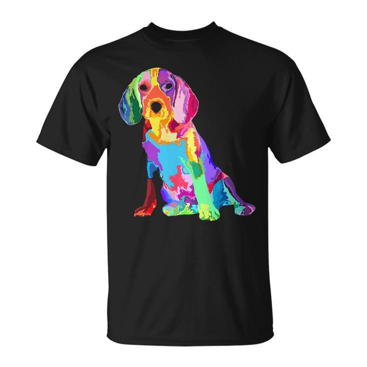 Dog Lover For Women's Beagle Colorful Beagle T-Shirt