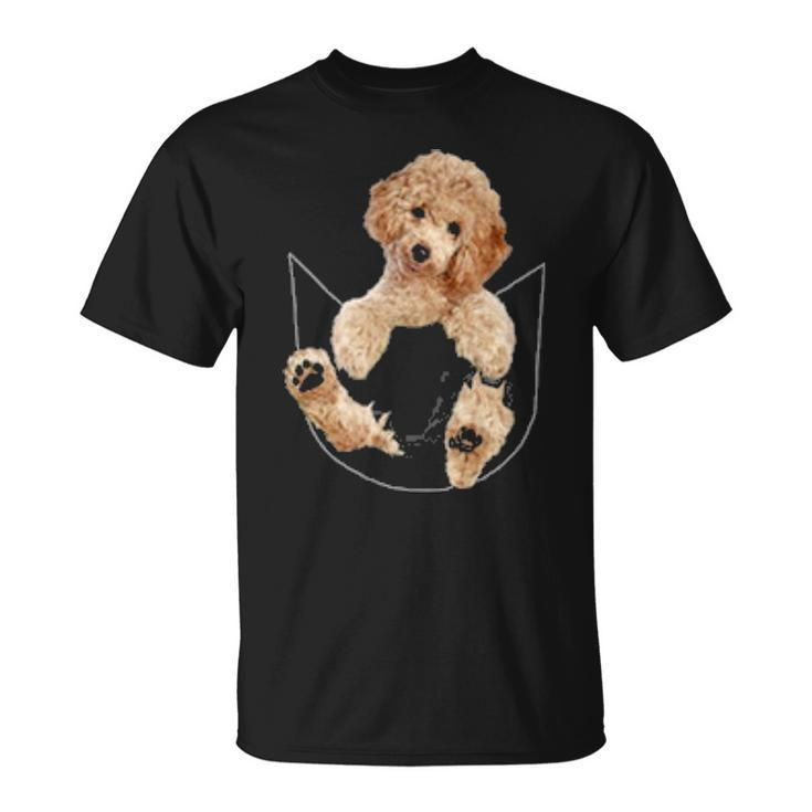 Dog Lovers Poodle In Pocket Dog Face T-Shirt