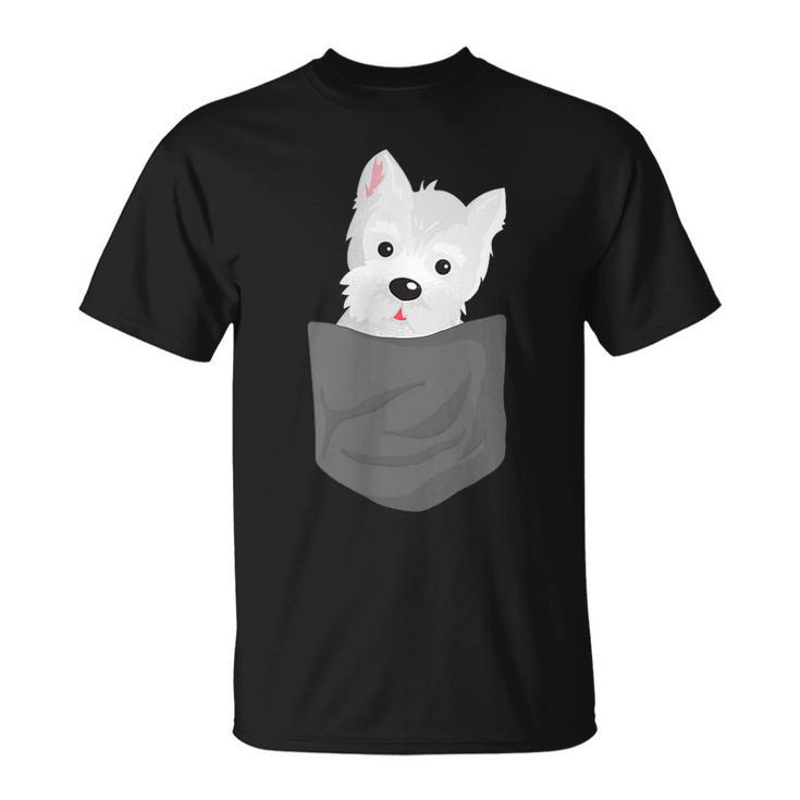 Dog In A Pocket Cute Westie Terrier Lover Puppy T-Shirt