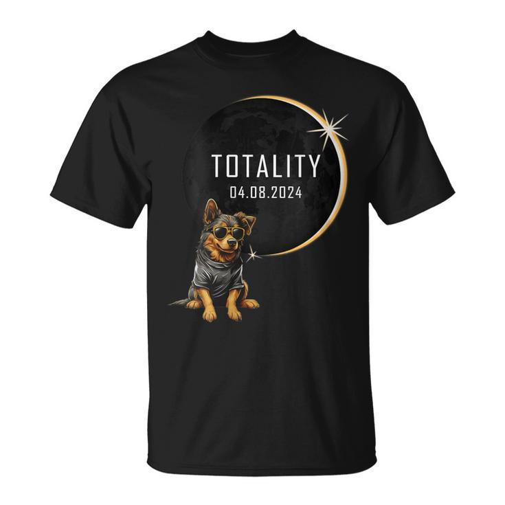 Dog Total Solar Eclipse 2024 Totality Dog Glasses T-Shirt