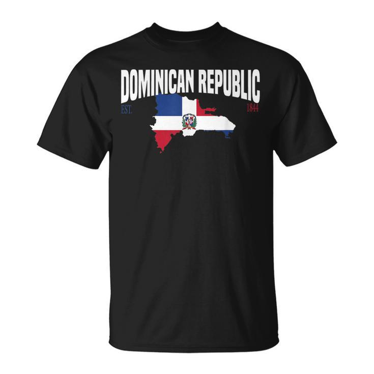 Dominican Republic Map And Flag Happy Independence 2024 T-Shirt