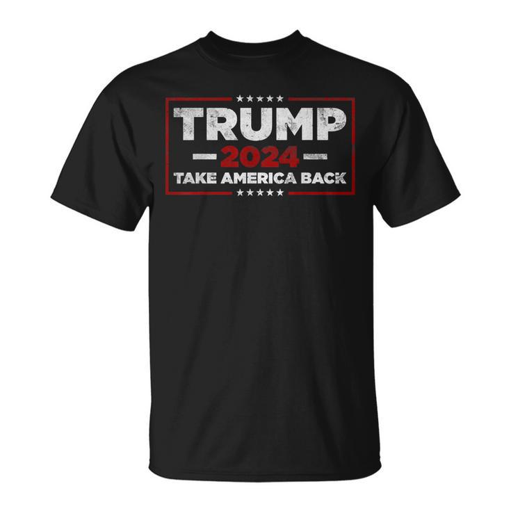 Donald Trump 2024 Take America Back American Flag Patriotic T-Shirt